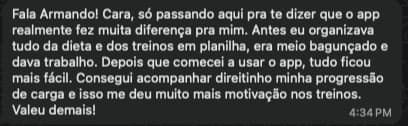 Print da conversa com Andre Gonzalez